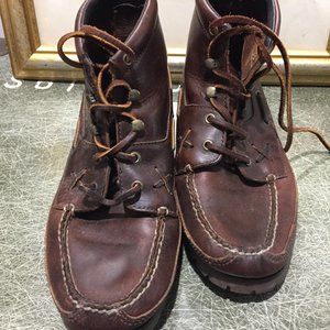 VINTAGE POLO SPORTS LEATHER BOAT BOOTS SIZE 9D